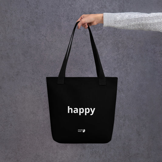 Two moods tote bag - black